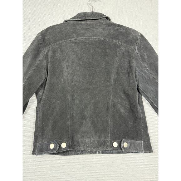 BB Dakota Black Suede Snap Front Jacket Size L - Picture 5 of 6